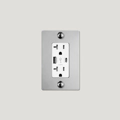 Plank Hardware JASPER 1G 20A USB Outlet - Polished Nickel