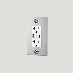Plank Hardware JASPER 1G 20A USB Outlet - Polished Nickel