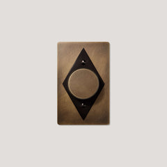 Plank Hardware JASPER 1G Diamond Dimmer Switch - Antique Brass / Blackened Bronze