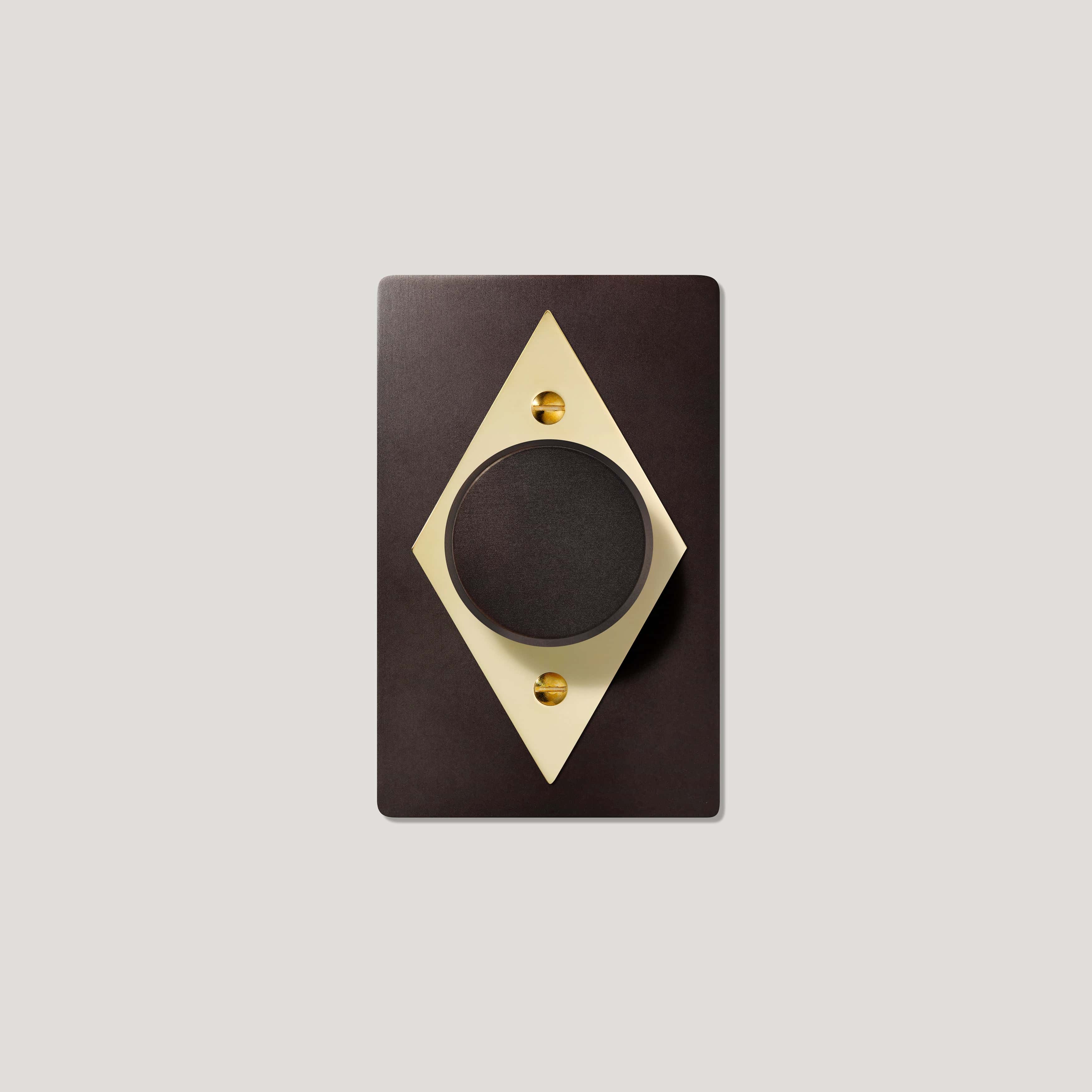 Plank Hardware JASPER 1G Diamond Dimmer Switch - Blackened Bronze / Unlacquered Brass