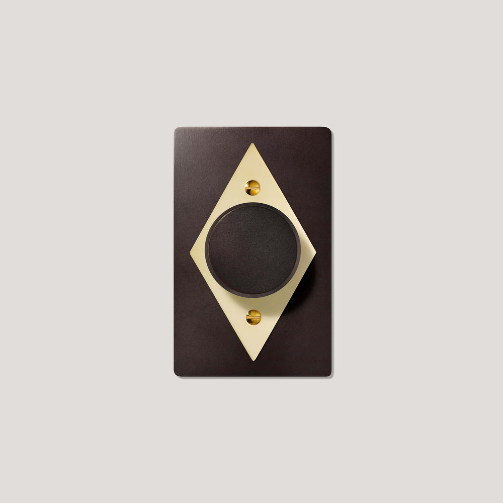 JASPER 1G Diamond Dimmer Switch - Blackened Bronze / Unlacquered Brass