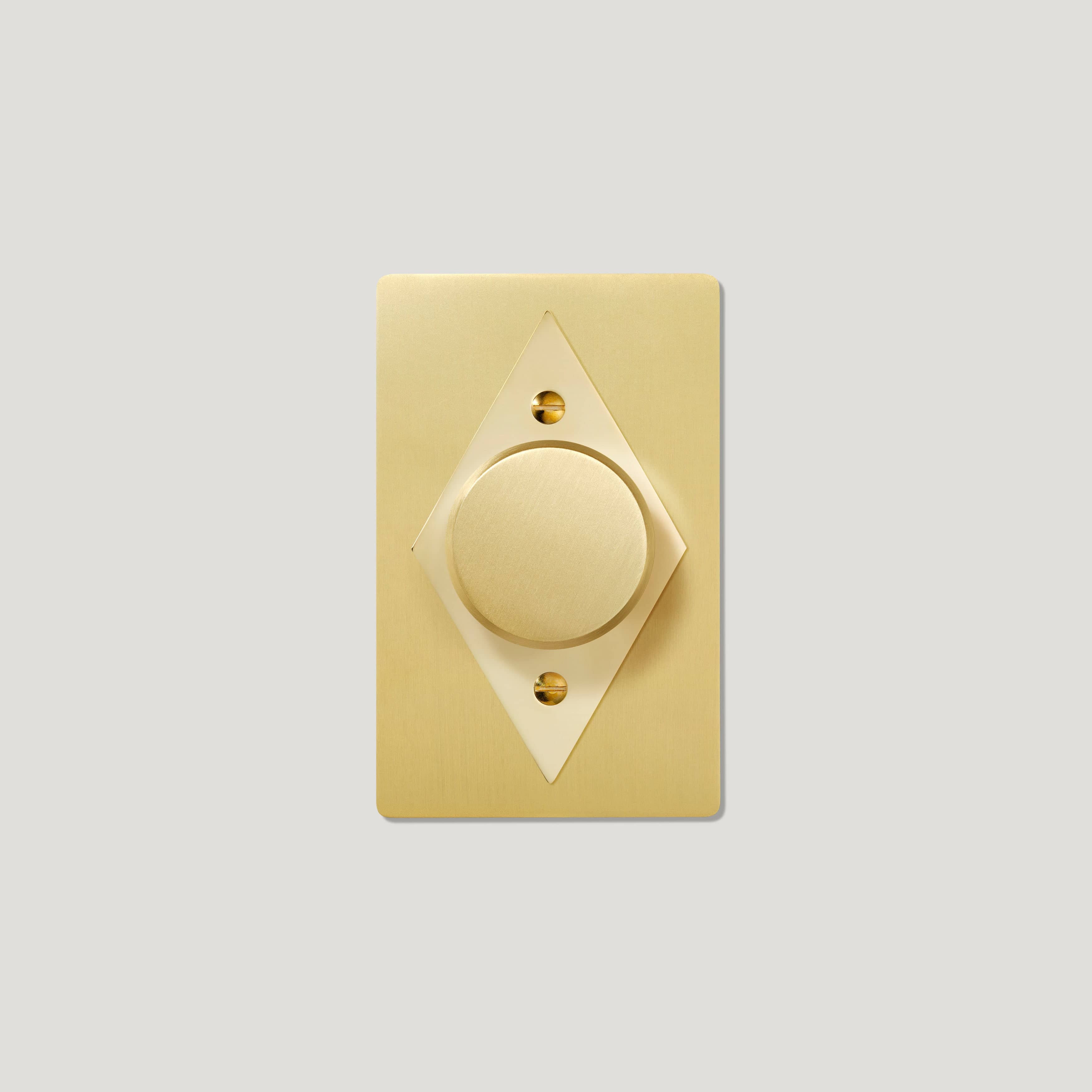 Plank Hardware JASPER 1G Diamond Dimmer Switch - Brass / Unlacquered Brass