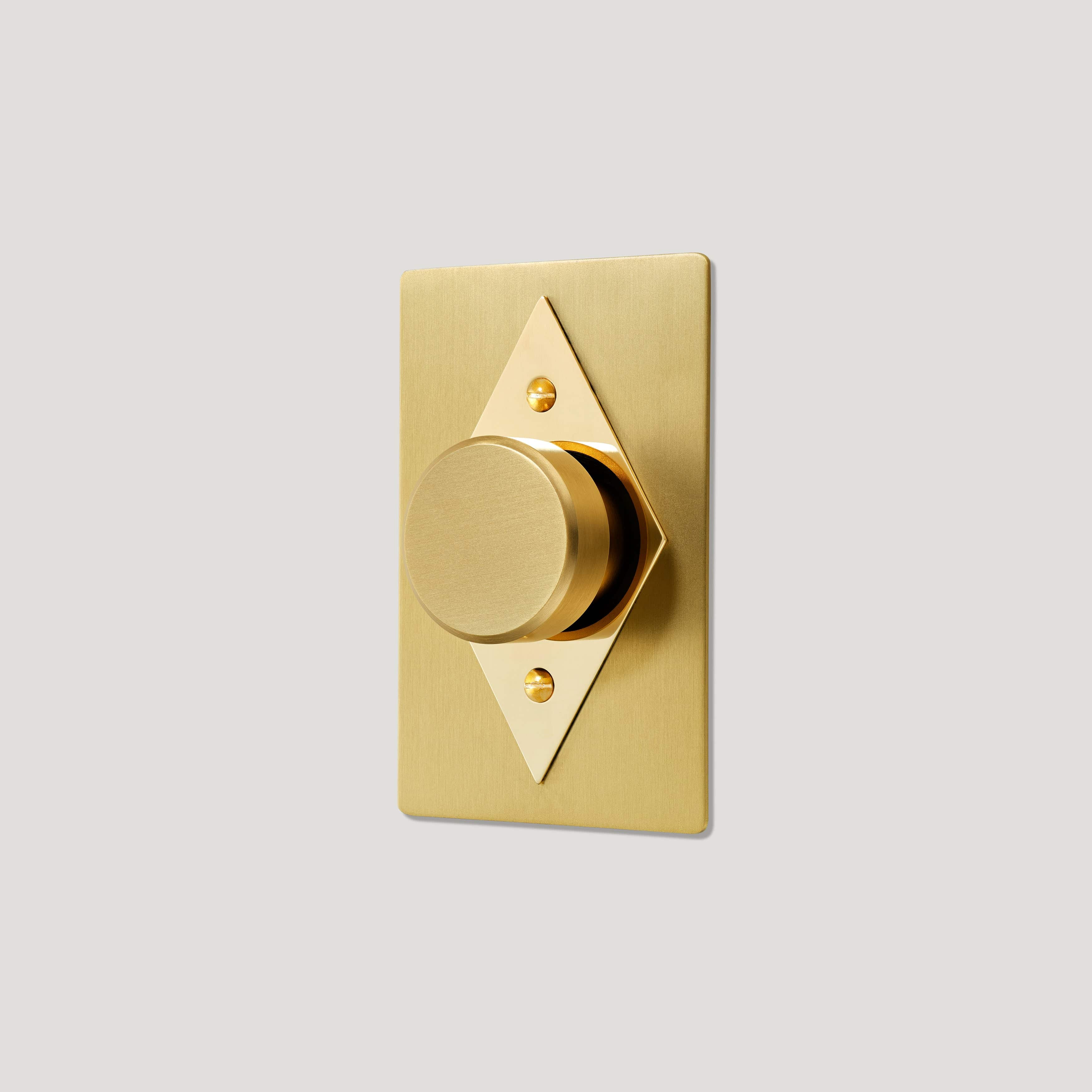 Plank Hardware JASPER 1G Diamond Dimmer Switch - Brass / Unlacquered Brass