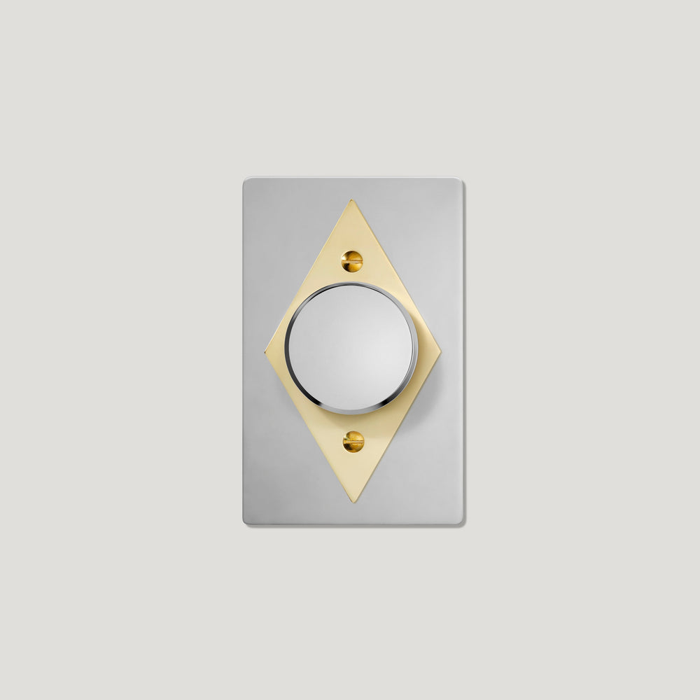 JASPER 1G Diamond Dimmer Switch - Polished Nickel / Unlacquered Brass