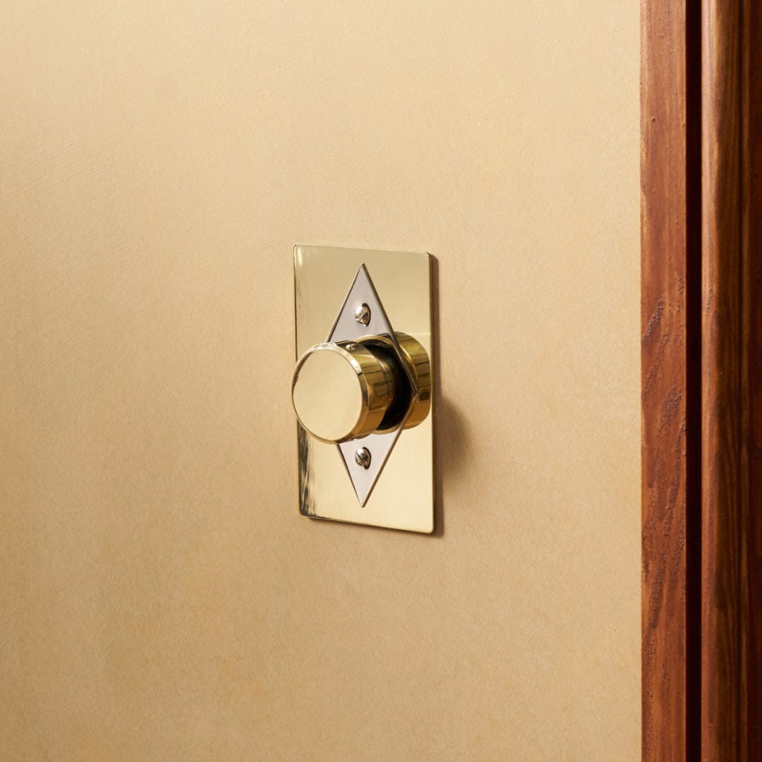 Plank Hardware JASPER 1G Diamond Dimmer Switch - Unlacquered Brass / Polished Nickel