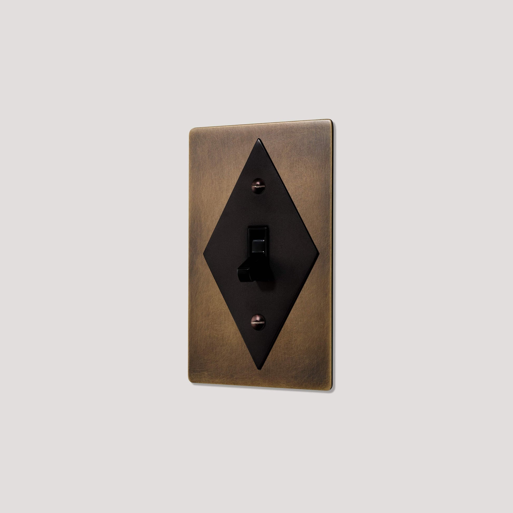 Plank Hardware JASPER 1G Diamond Toggle Switch - Antique Brass / Blackened Bronze