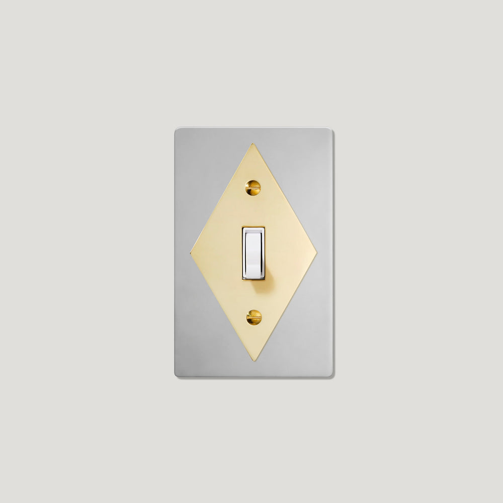 JASPER 1G Diamond Toggle Switch - Polished Nickel / Unlacquered Brass