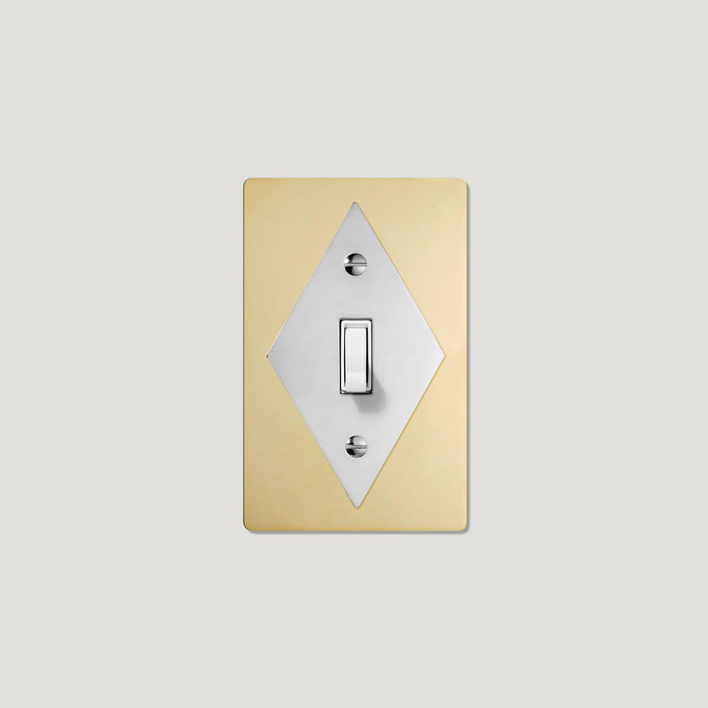 JASPER 1G Diamond Toggle Switch - Unlacquered Brass / Polished Nickel