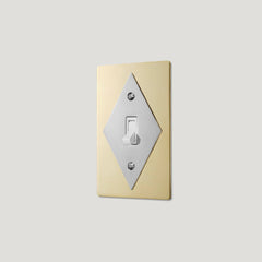 Plank Hardware JASPER 1G Diamond Toggle Switch - Unlacquered Brass / Polished Nickel
