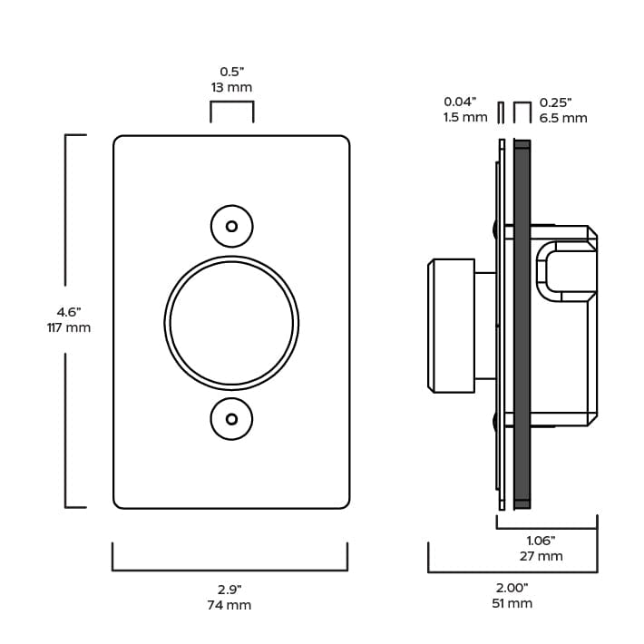 Plank Hardware JASPER 1G Dimmer Switch - Polished Nickel