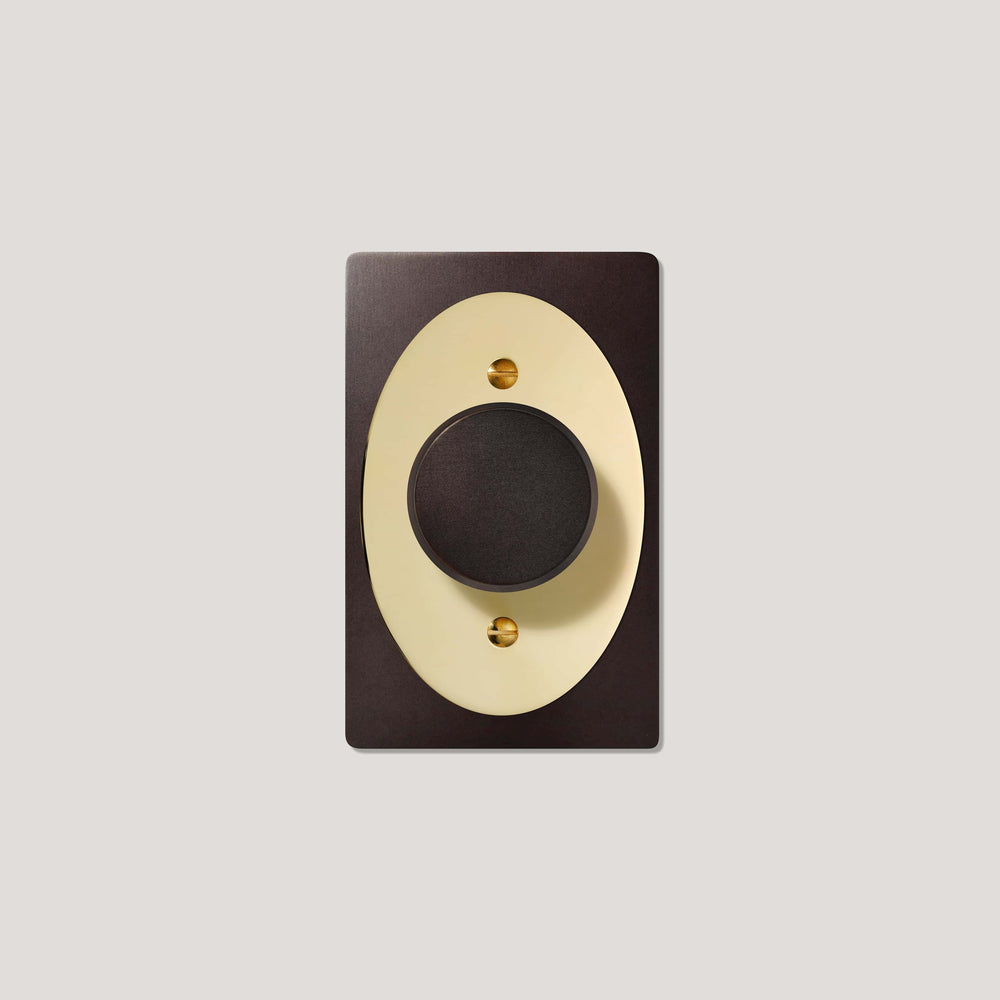 JASPER 1G Oval Dimmer Switch - Blackened Bronze / Unlacquered Brass