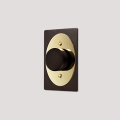 Plank Hardware JASPER 1G Oval Dimmer Switch - Blackened Bronze / Unlacquered Brass