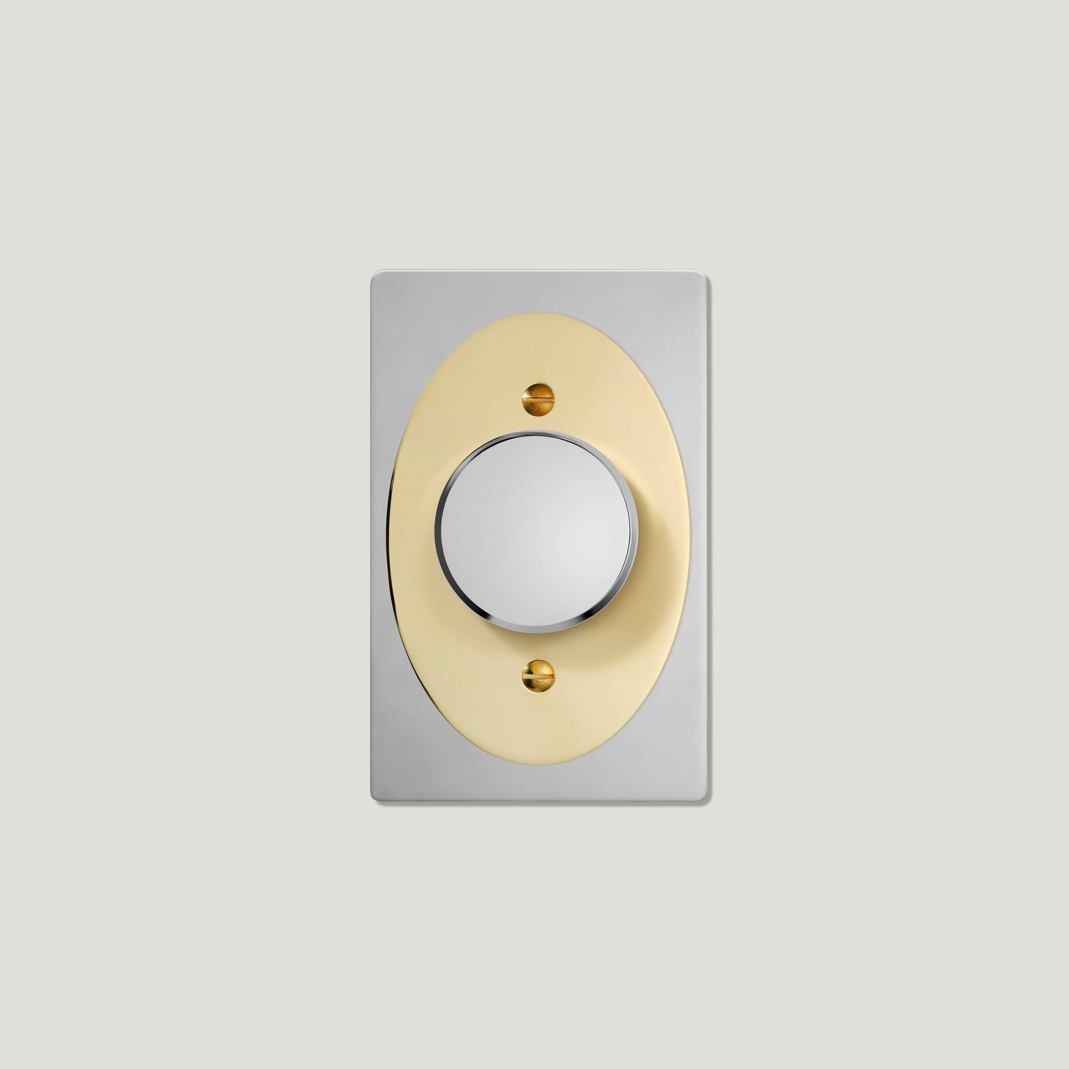 Plank Hardware JASPER 1G Oval Dimmer Switch - Polished Nickel / Unlacquered Brass