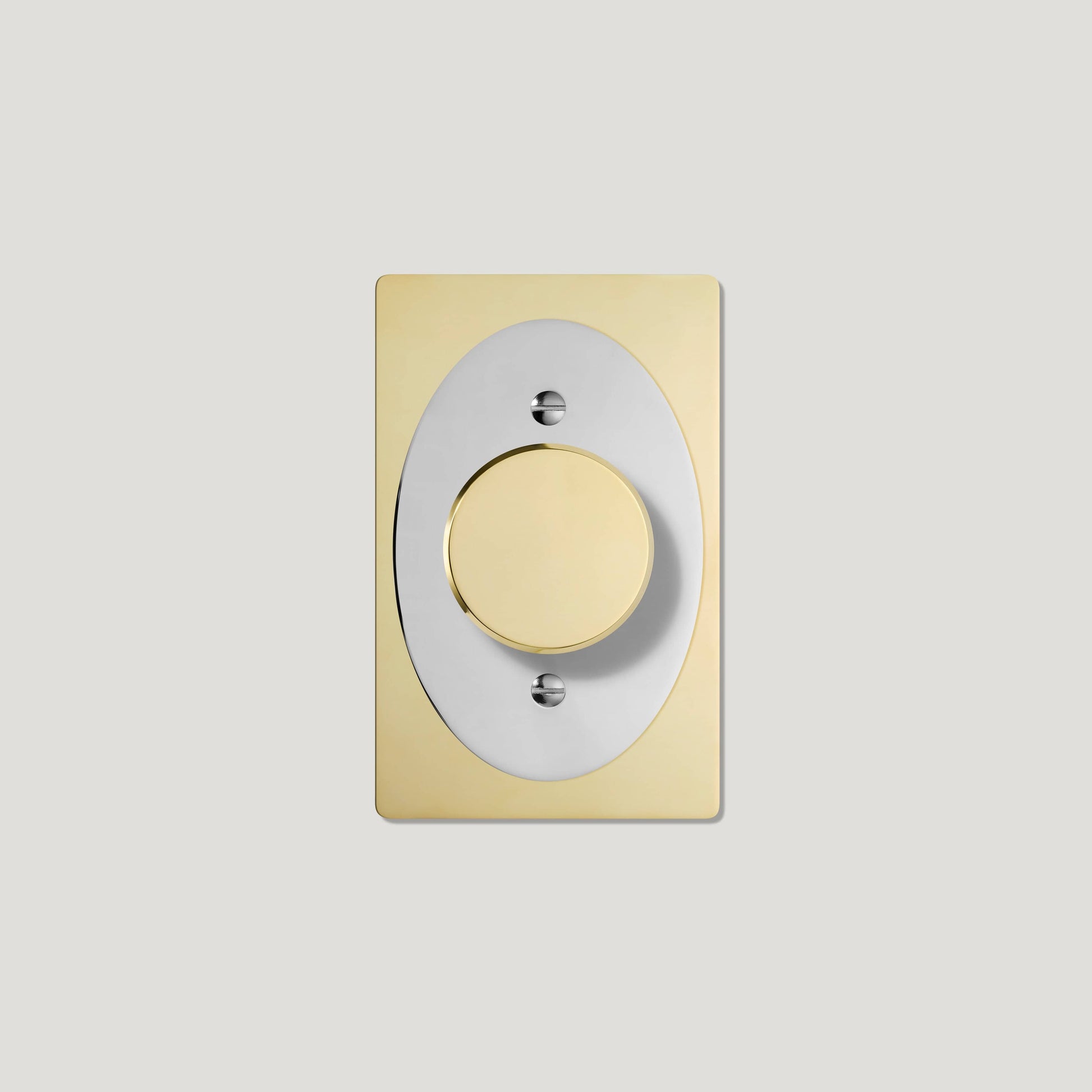 Plank Hardware JASPER 1G Oval Dimmer Switch - Unlacquered Brass / Polished Nickel