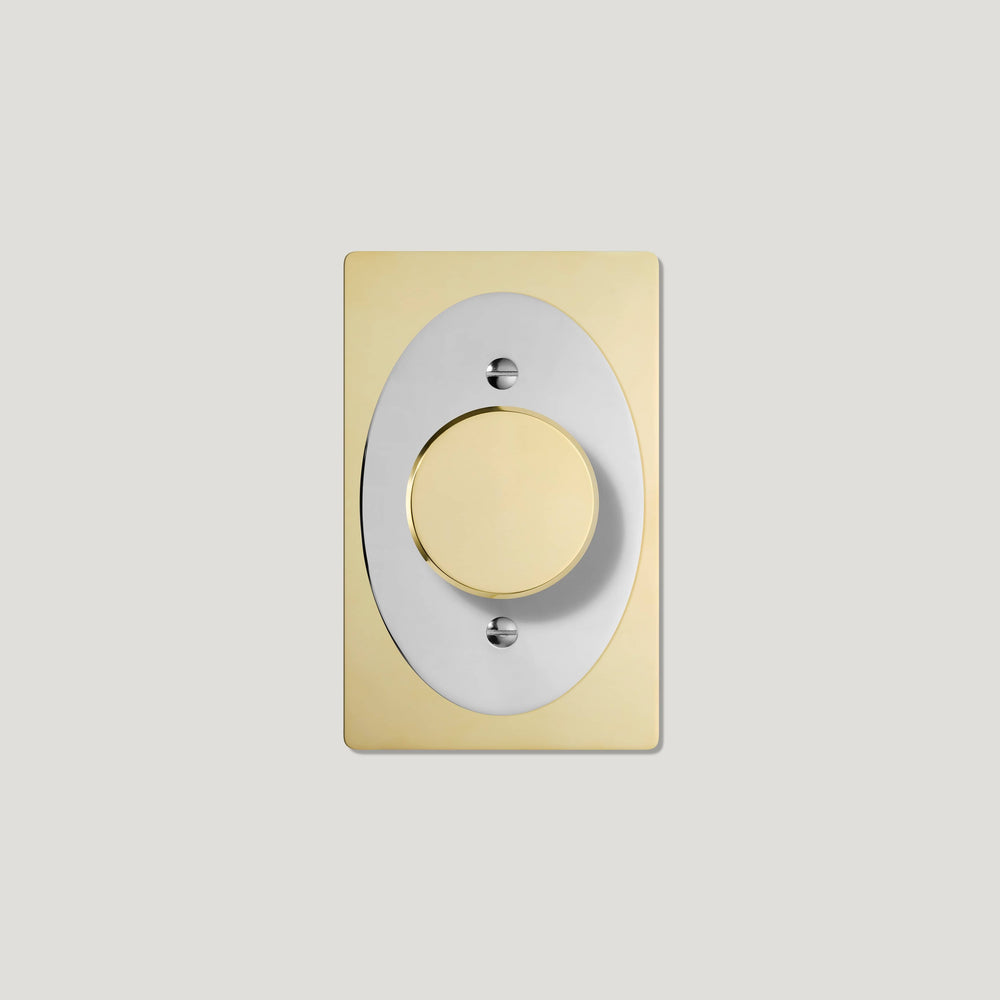 JASPER 1G Oval Dimmer Switch - Unlacquered Brass / Polished Nickel