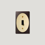Plank Hardware JASPER 1G Oval Toggle Switch - Blackened Bronze / Unlacquered Brass