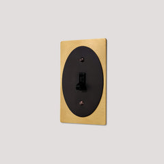 Plank Hardware JASPER 1G Oval Toggle Switch - Heritage Brass / Blackened Bronze