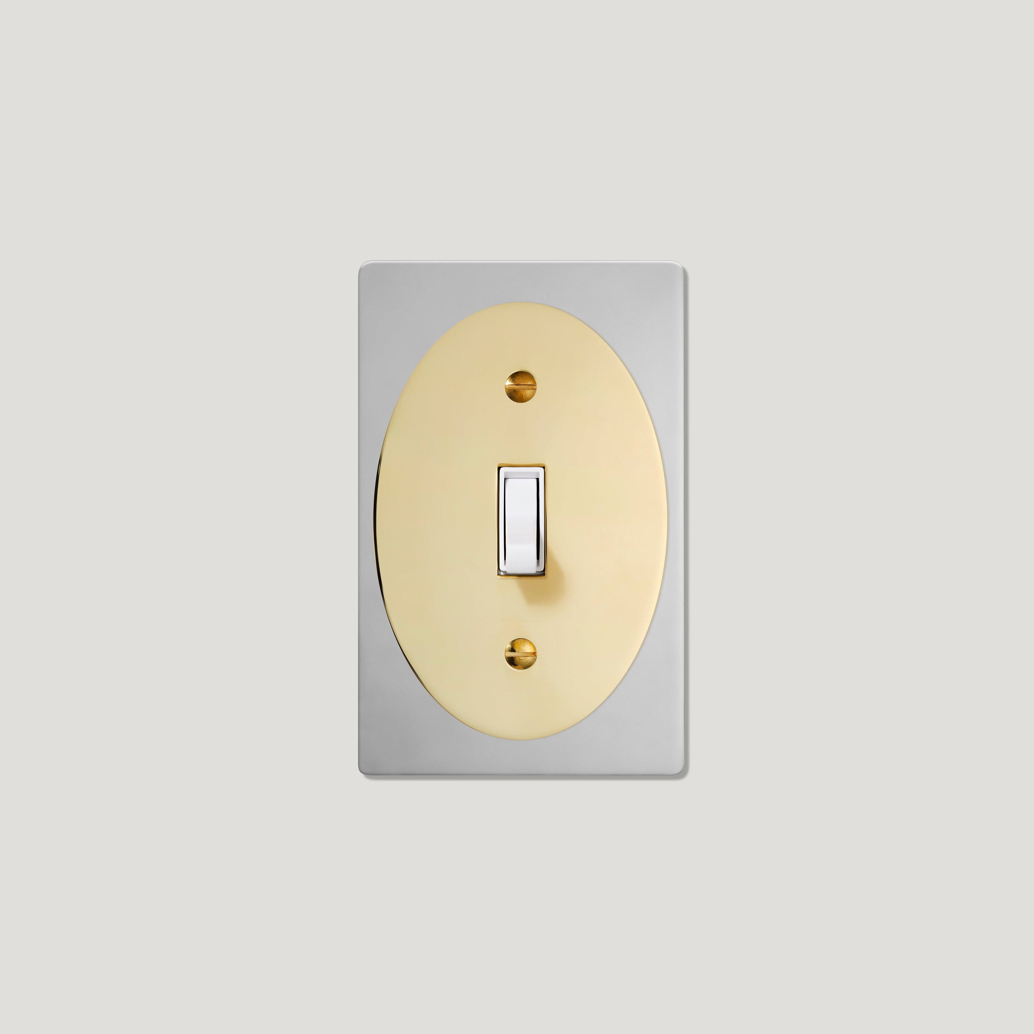 Plank Hardware JASPER 1G Oval Toggle Switch - Polished Nickel / Unlacquered Brass