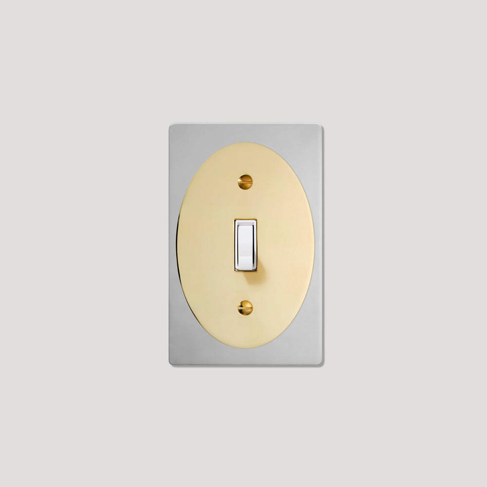 JASPER 1G Oval Toggle Switch - Polished Nickel / Unlacquered Brass