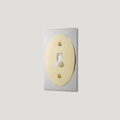 Plank Hardware JASPER 1G Oval Toggle Switch - Polished Nickel / Unlacquered Brass