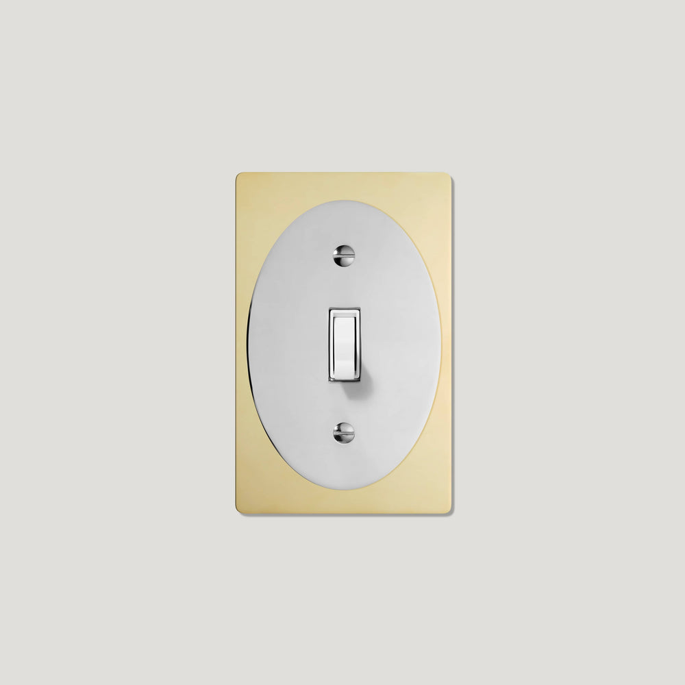 JASPER 1G Oval Toggle Switch - Unlacquered Brass / Polished Nickel