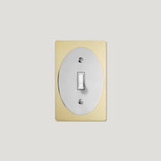 Plank Hardware JASPER 1G Oval Toggle Switch - Unlacquered Brass / Polished Nickel