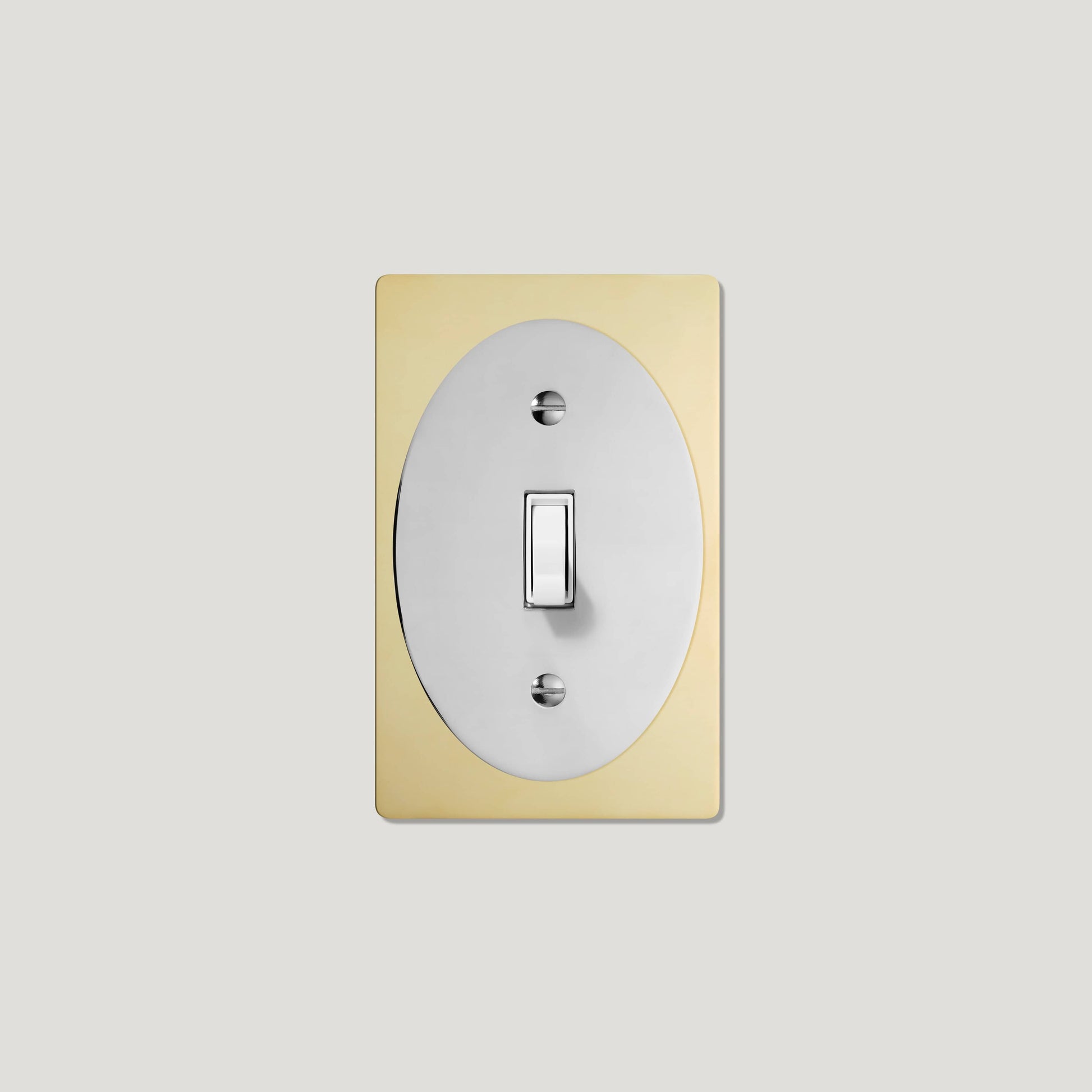 Plank Hardware JASPER 1G Oval Toggle Switch - Unlacquered Brass / Polished Nickel