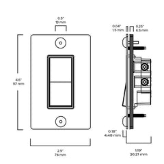 Plank Hardware JASPER 1G Rocker Switch - Antique Brass