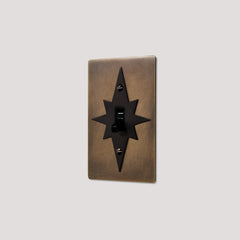 Plank Hardware JASPER 1G Star Toggle Switch - Antique Brass / Blackened Bronze