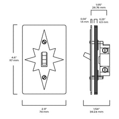 Plank Hardware JASPER 1G Star Toggle Switch - Brass / Unlacquered Brass