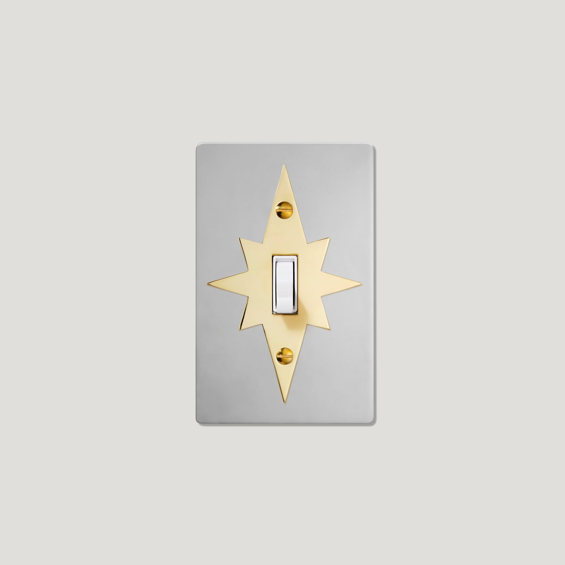 Plank Hardware JASPER 1G Star Toggle Switch - Polished Nickel / Unlacquered Brass