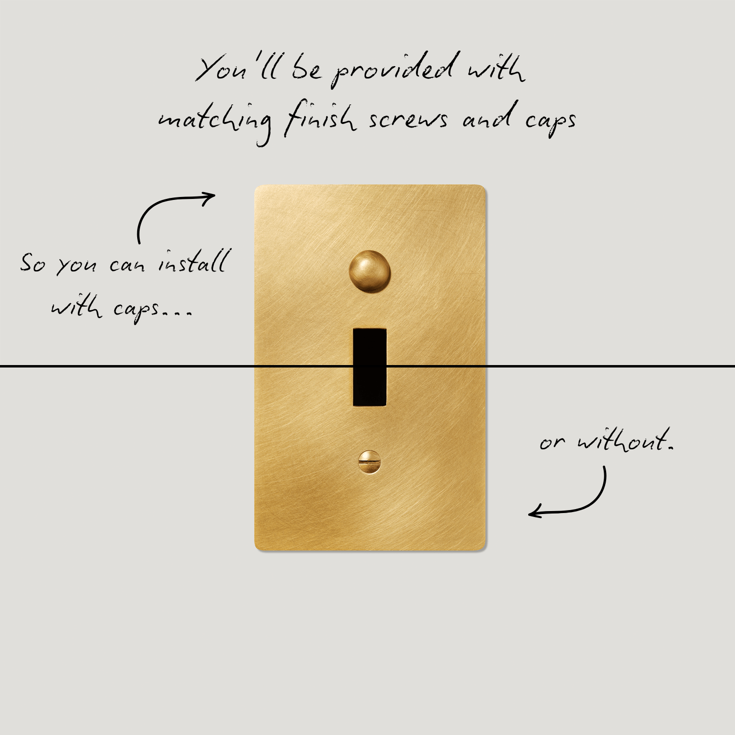 Plank Hardware JASPER 1G Universal Plate - Heritage Brass