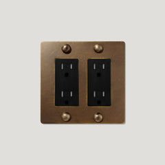 JASPER 2G 15A Outlet - Antique Brass