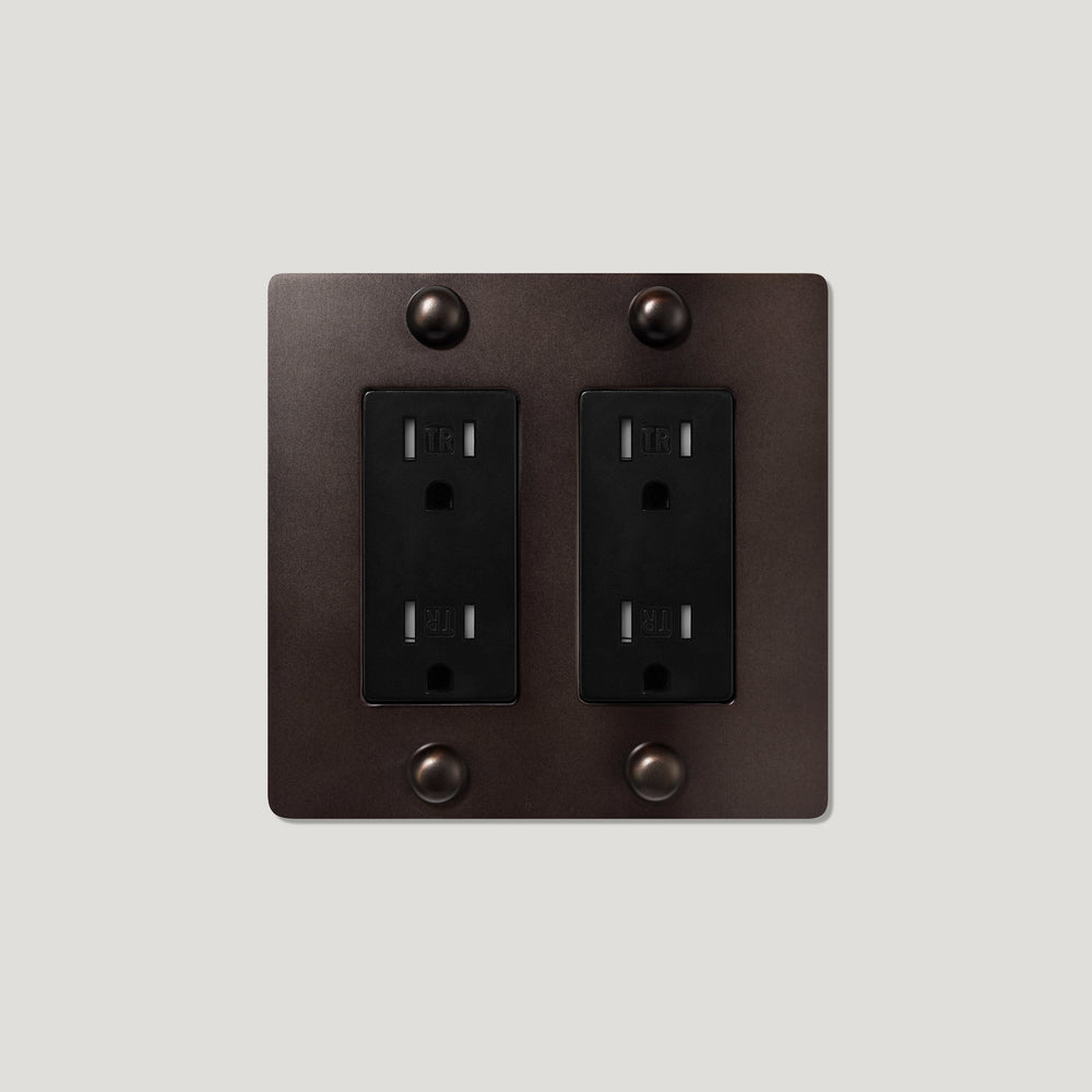 JASPER 2G 15A Outlet - Blackened Bronze