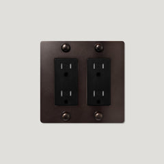 Plank Hardware JASPER 2G 15A Outlet - Blackened Bronze