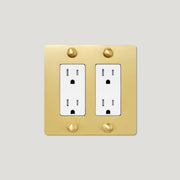 Plank Hardware JASPER 2G 15A Outlet - Brass
