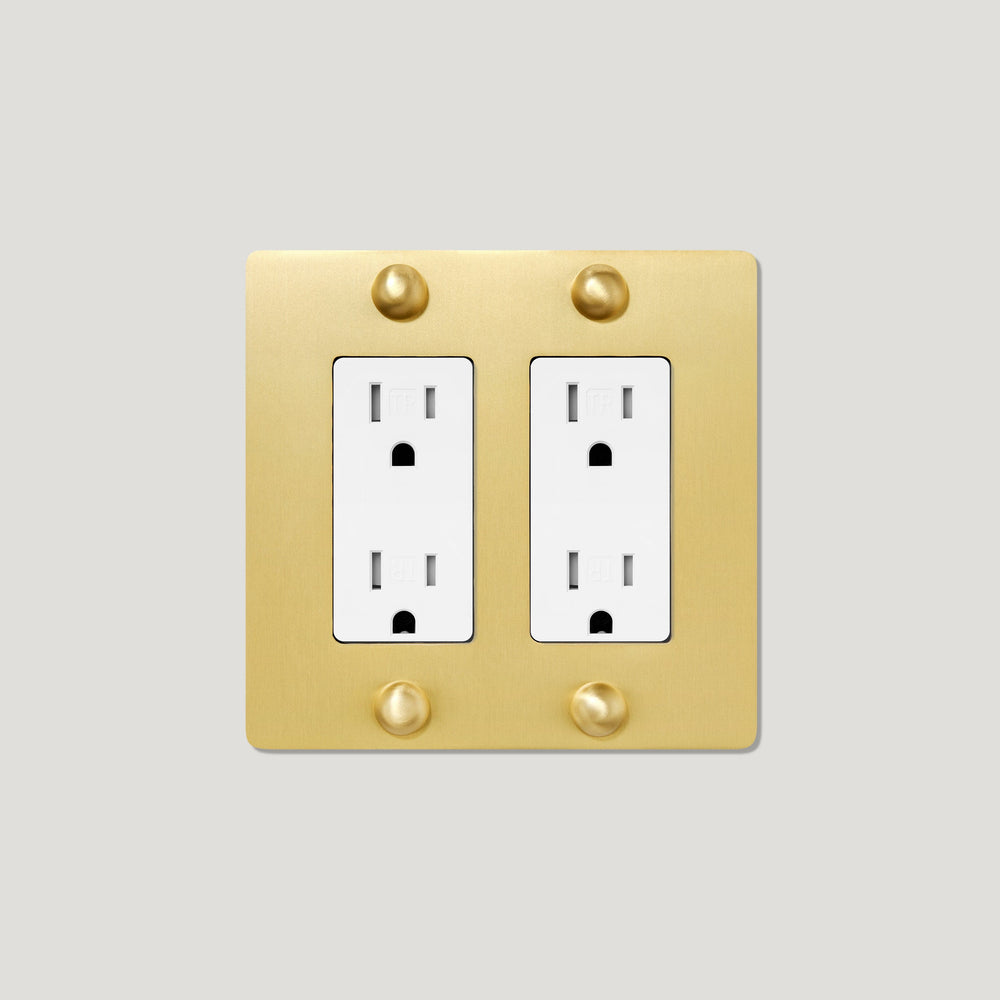 JASPER 2G 15A Outlet - Brass