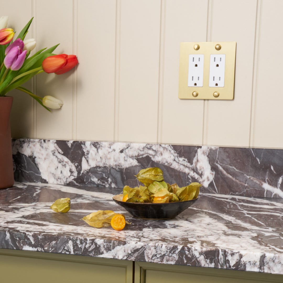 Plank Hardware JASPER 2G 15A Outlet - Brass