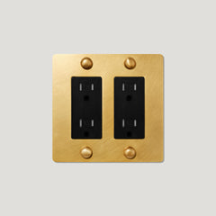 Plank Hardware JASPER 2G 15A Outlet - Heritage Brass
