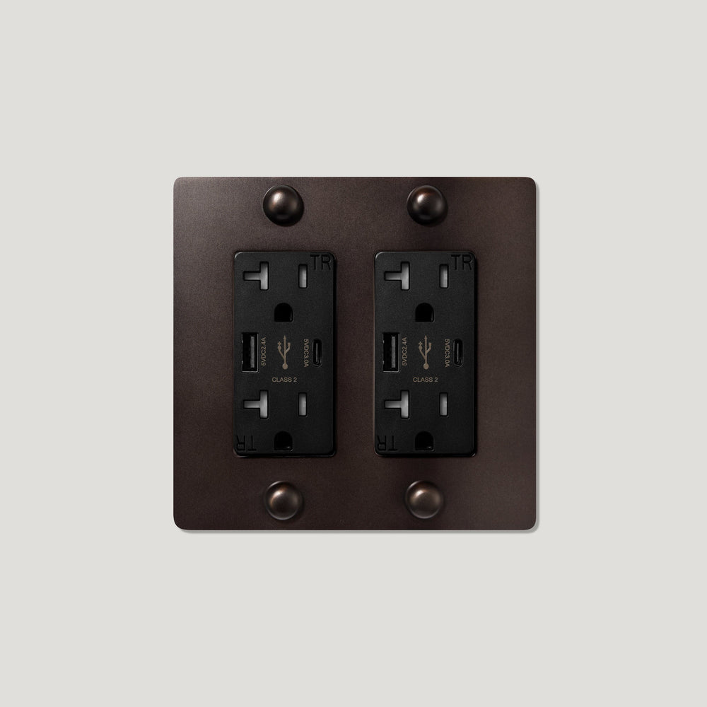 JASPER 2G 20A USB Outlet - Blackened Bronze