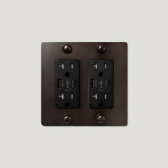 Plank Hardware JASPER 2G 20A USB Outlet - Blackened Bronze