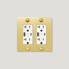 Plank Hardware JASPER 2G 20A USB Outlet - Brass