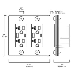 Plank Hardware JASPER 2G 20A USB Outlet - Brass