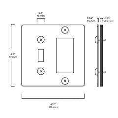 Plank Hardware JASPER 2G Mixed Plate (Toggle/Universal) - Antique Brass
