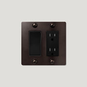 Plank Hardware JASPER 2G Rocker Switch & Outlet - Blackened Bronze