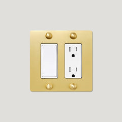 Plank Hardware JASPER 2G Rocker Switch & Outlet - Brass