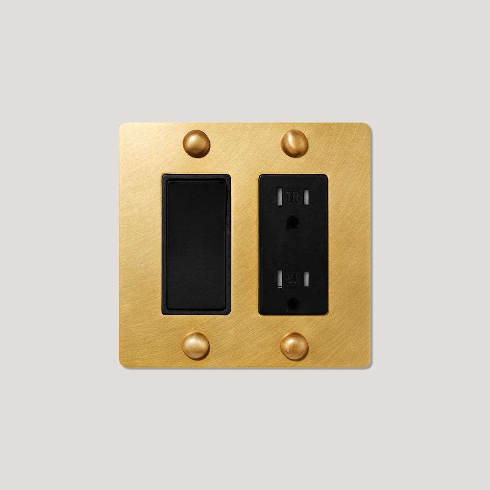 JASPER 2G Rocker Switch & Outlet - Heritage Brass