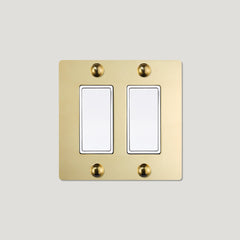 JASPER 2G Rocker Light Switch - Unlacquered Brass