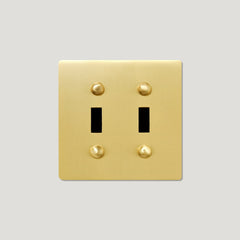 Plank Hardware JASPER 2G Toggle/Dimmer Plate - Brass