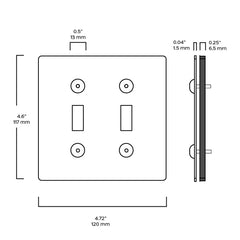 Plank Hardware JASPER 2G Toggle/Dimmer Plate - Unlacquered Brass